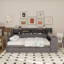 Lit de jour en bois avec tablettes de rangement, lit multifonctionnel avec lit gigogne et bureau d'étude-905107621-894267285