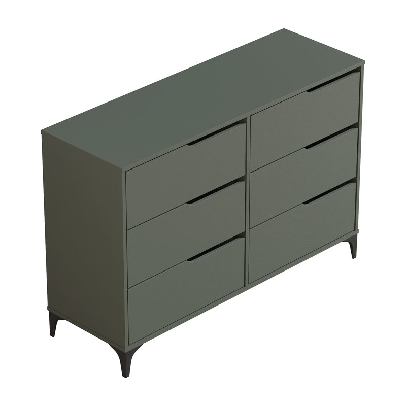 Norcross 6 Drawer 46.5'' W Double Dresser, Green