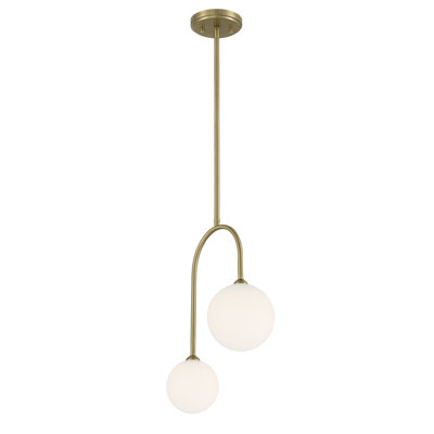 Huxley 2-Light Pendant in Noble Brass