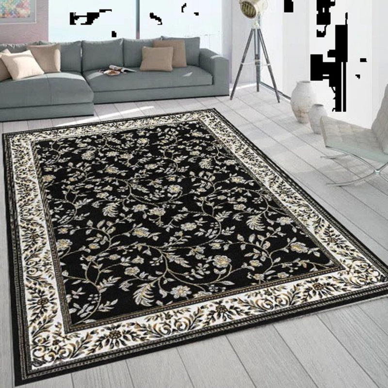 Floral Flatweave Area Rug, Rectangle 1'12" x 7'7" 