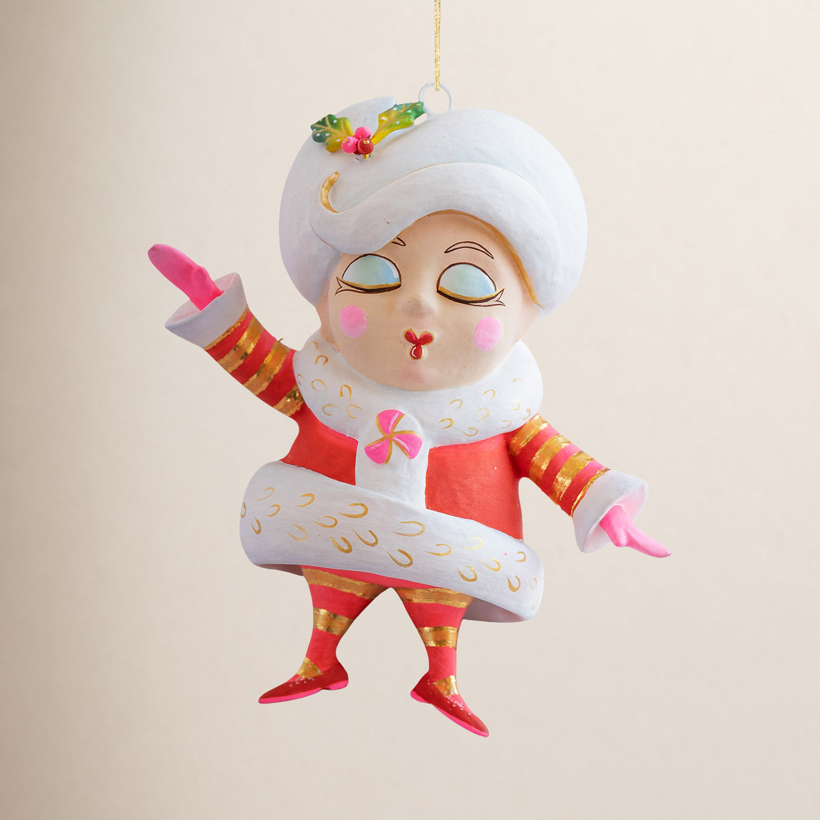 Glitterville Mini Madame Noel Ornament 