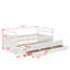 Lit simple avec tête de lit, pied de lit, lit gigogne et trois tiroirs-60965102