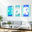 Art mural tropical sur toile, motif bohème (ensemble de 3)-130034396