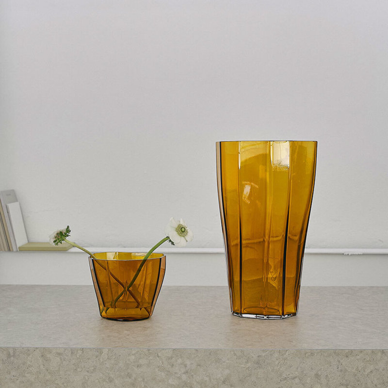 Reed Handmade Glass Table Vase, Amber