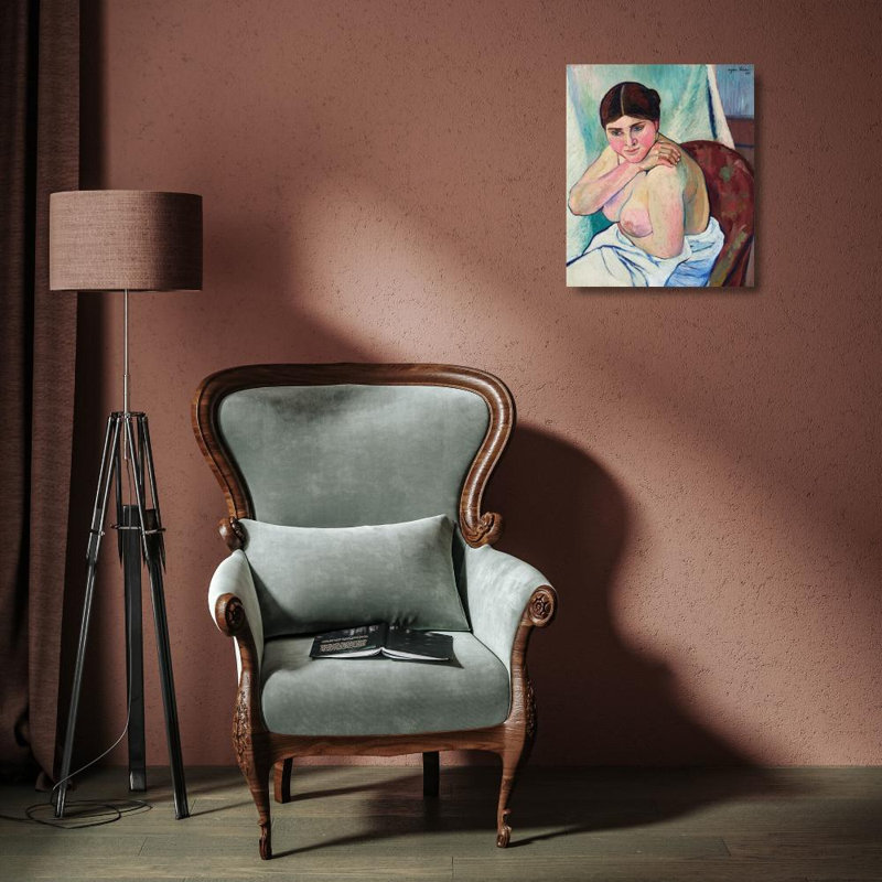 "Juliette assise dans un fauteuil" par Suzanne Valadon - Art mural sur toile tendue avec châssis, H 18 po x l 14 po
