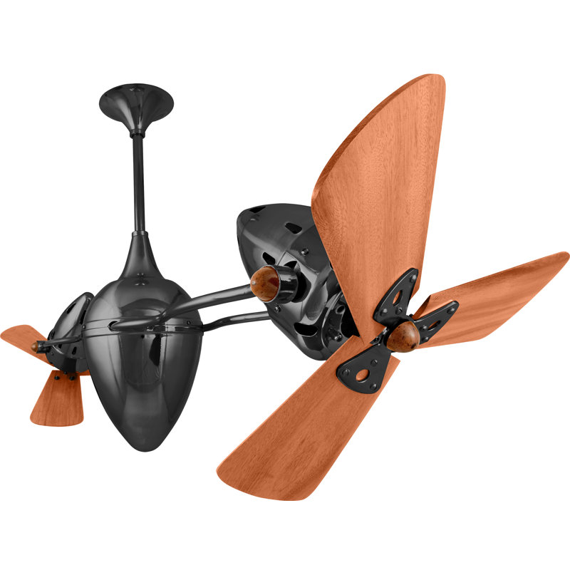 48" Ar Ruthiane 3 Blade Ceiling Fan, Black Nickel