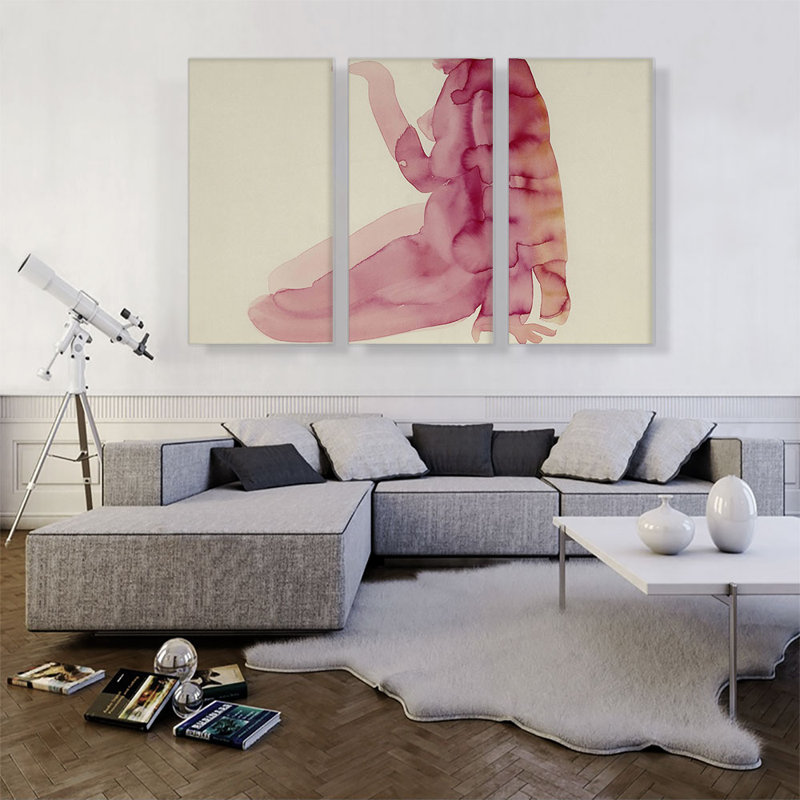 «Nude Series III 1917» par Georgia O-Keeffe, ensemble de 3 reproductions d'art graphique sur toile tendue