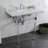 Kingston Brass Pemberton 36-Inch Carrara Marble Console Sink with Acrylic Legs (8-Inch, 3-Hole)-72887977