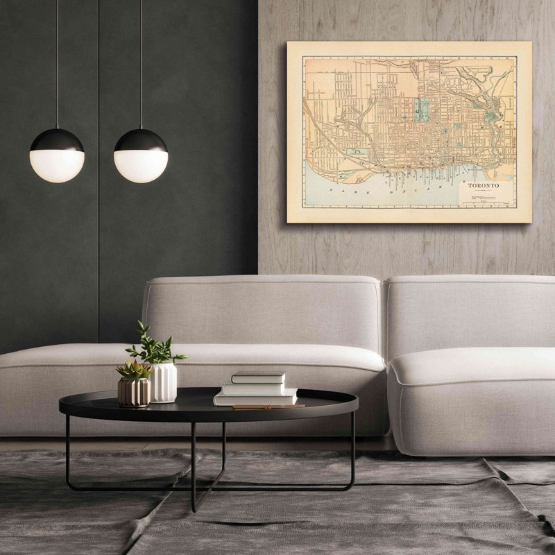 «Map of Toronto» par Wild Apple Portfolio, art mural sur toile, H 40 po x l 54 po x P 1,5 po