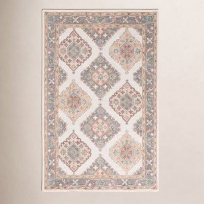 Gray Ivory Hand-Tufted Wool Rug