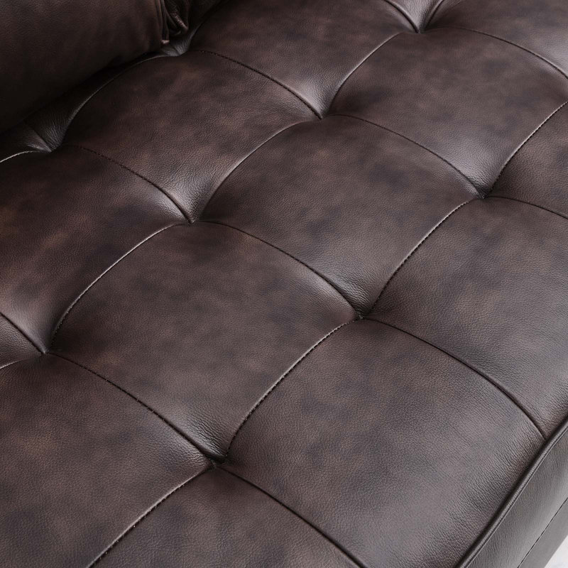 Causeuse en cuir Valor, Similicuir brun