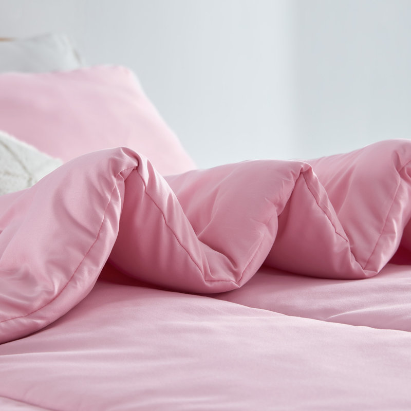 Twin Pink Microfiber Girls' Comforter and Sham Set