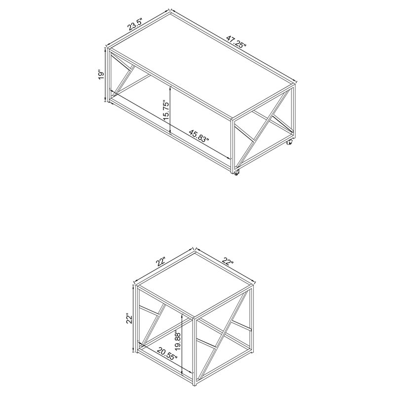 Ensemble de tables basses 3 pièces Grayling
