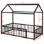 House Shaped Montessori Metal  Floor Bed Frame With Fence-1140333128-1140333141