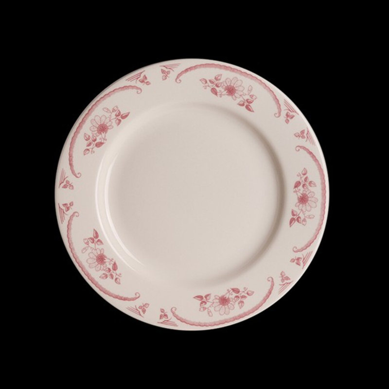 AMERICAN ROSE plaque bord roulé, Blanc / Rose