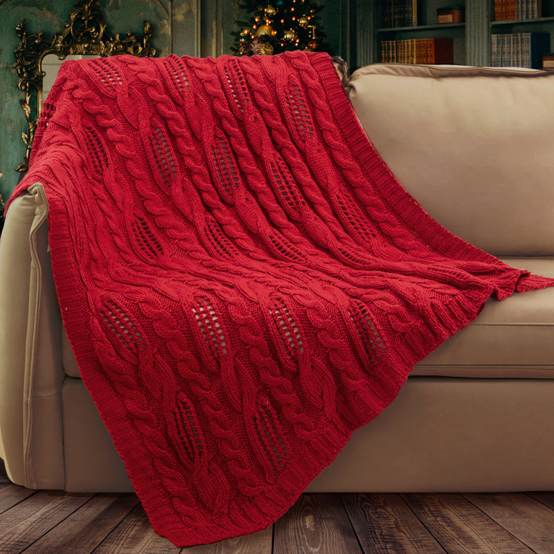 Jeté Elegant Chenille, Rouge, L 50 po x L 60 po
