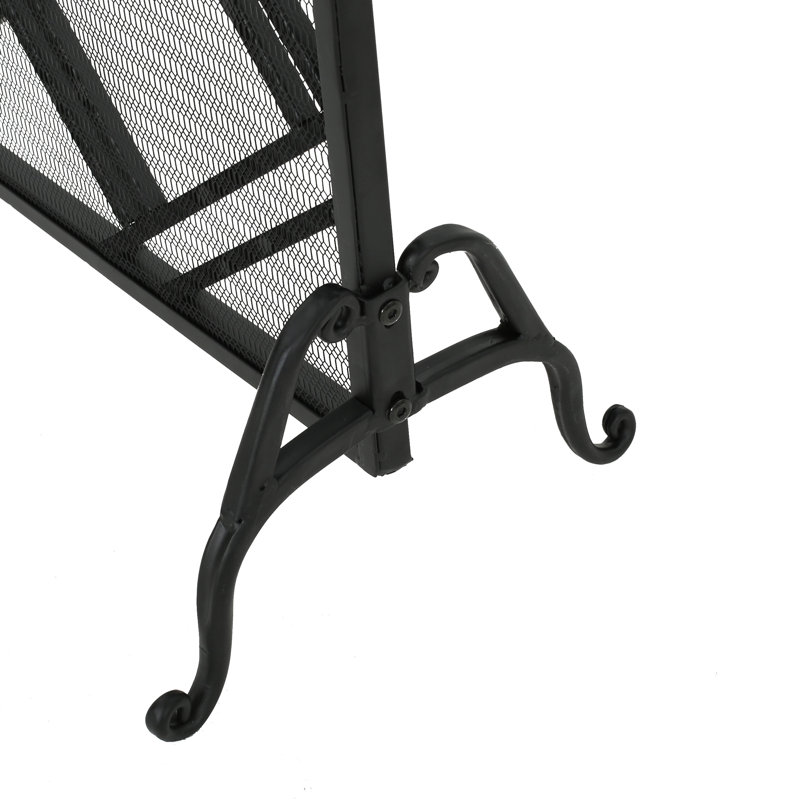 Bachar Iron Fireplace Screen, Black