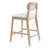 Alden 26.46" Seat Height  Modern Wabi-Sabi Rubber Wood Rattan Counter Stool with Upholstered Seat-124216035