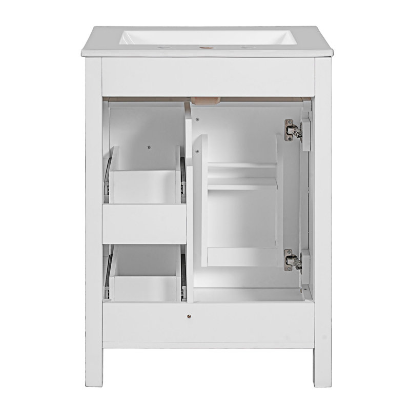 Meuble-lavabo de salle de bain avec lavabo en céramique