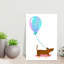 Whimsical Dachshund Skater Playful Whimsical Contemporary Dog Wall Art Print-1281406437