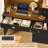 ON SALE  47.2"W Wooden Computer Desk With Hutch And Led Lighting, White-1569370718