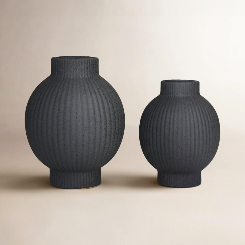 Stoneware Table Vase, Black