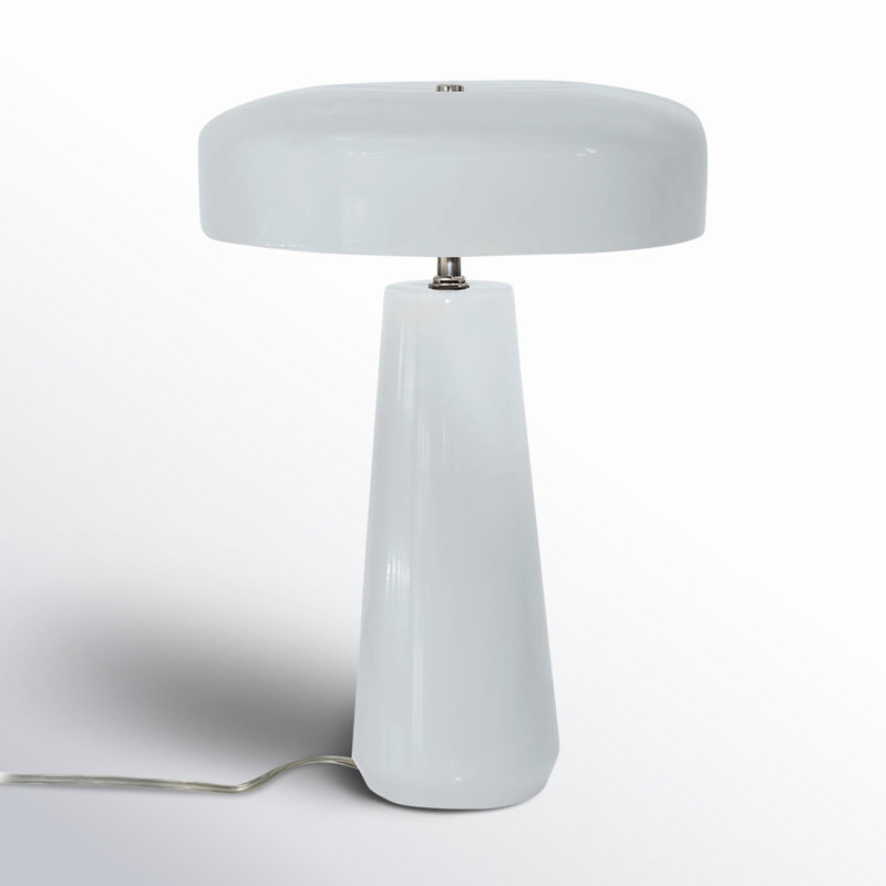 Lampe de table en céramique Percy, Blanc brillant