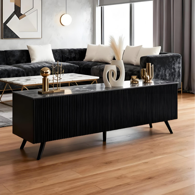 Unfinished TV Stand for TVs up to 58", Black