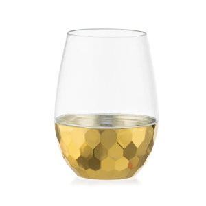 Disposable Stemless Hammered Wine Goblet 16 Oz