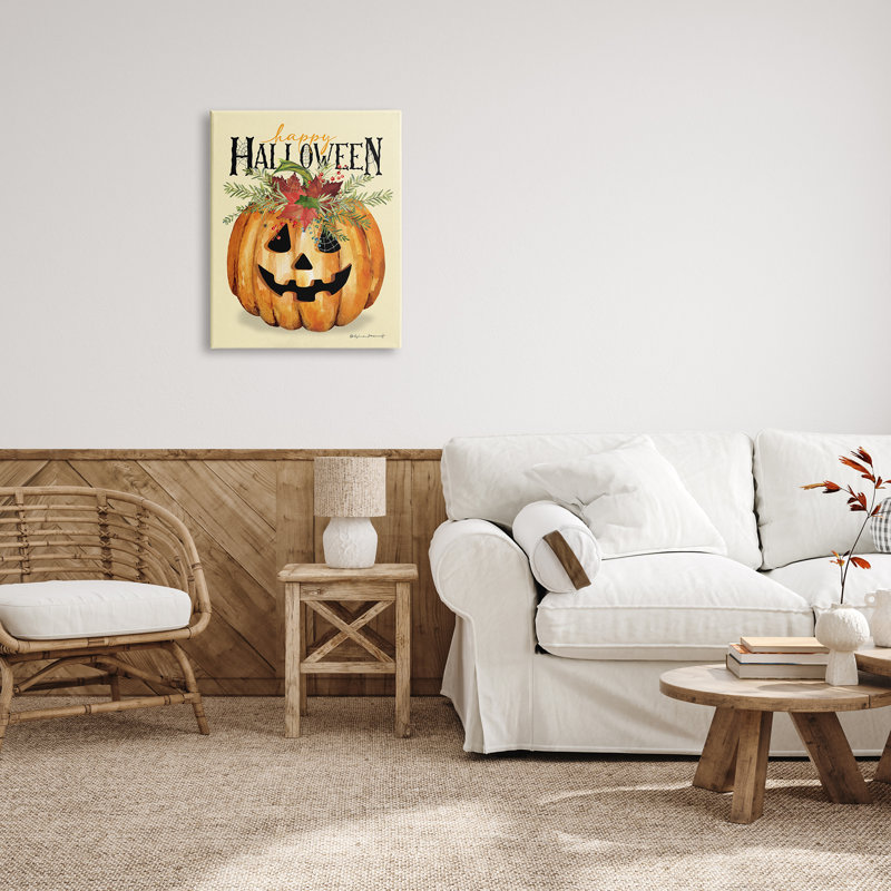 Joyeux Halloween, impression sur toile Jack-o-Lantern, H 30 po x l 24 po x P 1,5 po