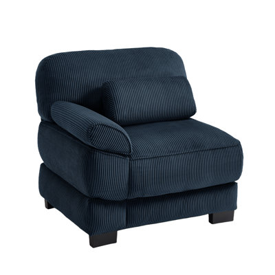Canapé LSF en velours côtelé avec 1 coussin - noir, 39 po x 35 po x 38 po, velours côtelé, mousse mémoire, 1 pièce, module de canapé, noir, conception modulaire avec emboîtement en métal
