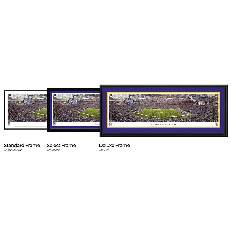 Minnesota Vikings - Skol par James Blakeway - photographie, H 18 po x l 44 po x P 0,88 po, Papier encadré dans un cadre noir