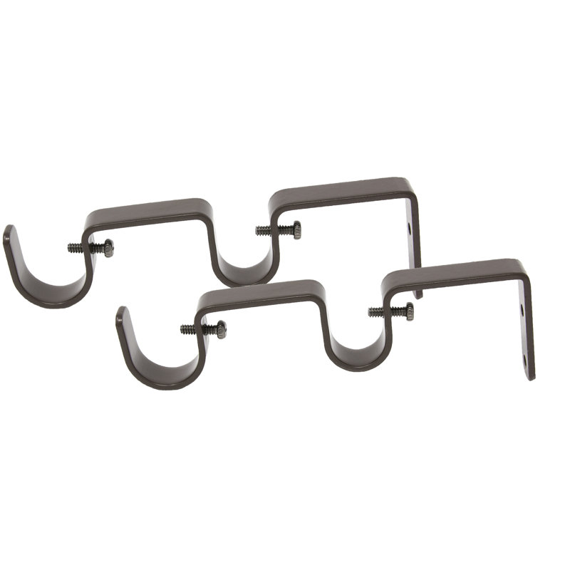 Support de fixation pour rideaux Pfarr, H 6 po x l 3 po x P 1 po, Bronze