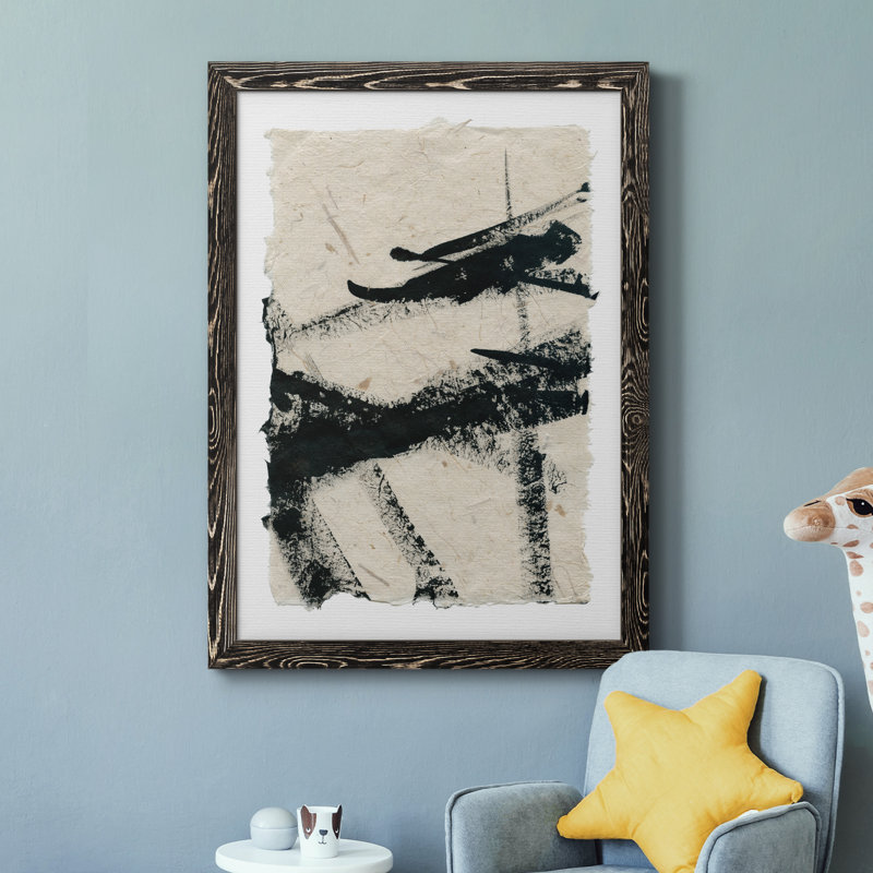 «Lines Crossed II», peinture sur toile encadrée, H 31,5 po x l 23,5 po x P 1,5 po, Cadre noir