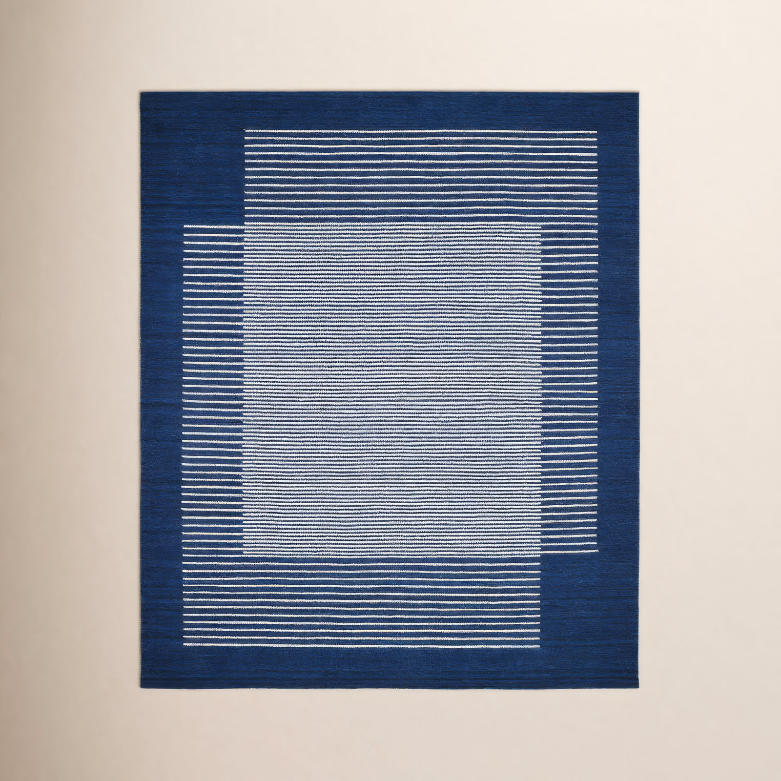Nevins Handmade Navy/White Rug, Rectangle 8' x 10'