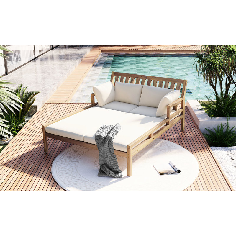 Lit de jardin Garden - et - bois de construction, beige pour une utilisation extérieure à long terme