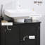 Armoire de salle de bain sous le lavabo avec 2 portes et tablette, meuble-lavabo à piédestal, noir-126590445