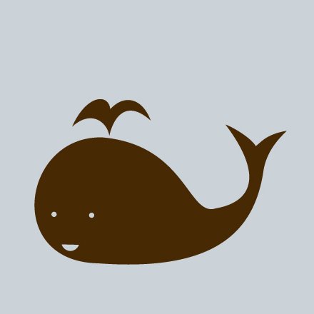 Décalcomanie murale baleine, Brun