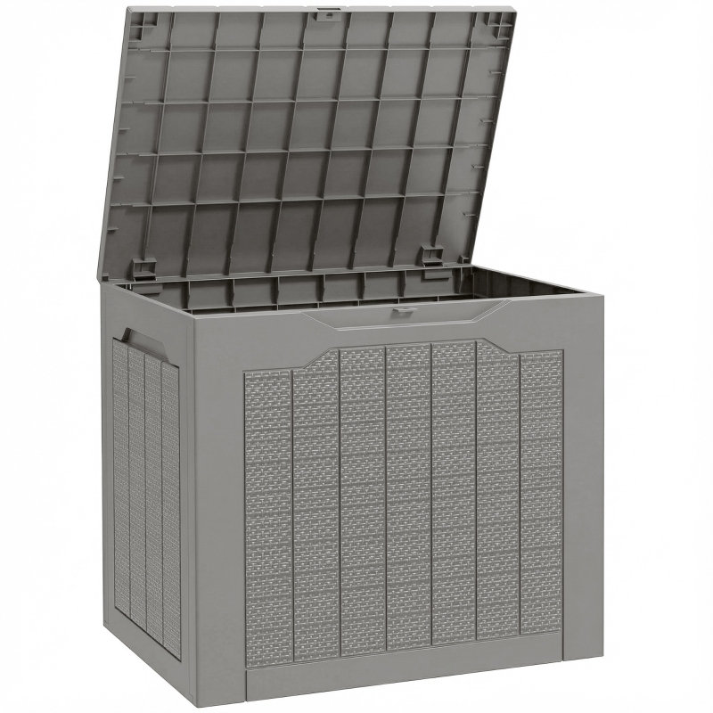 CLIY 56cm W Polypropylene Deck Box, Grey