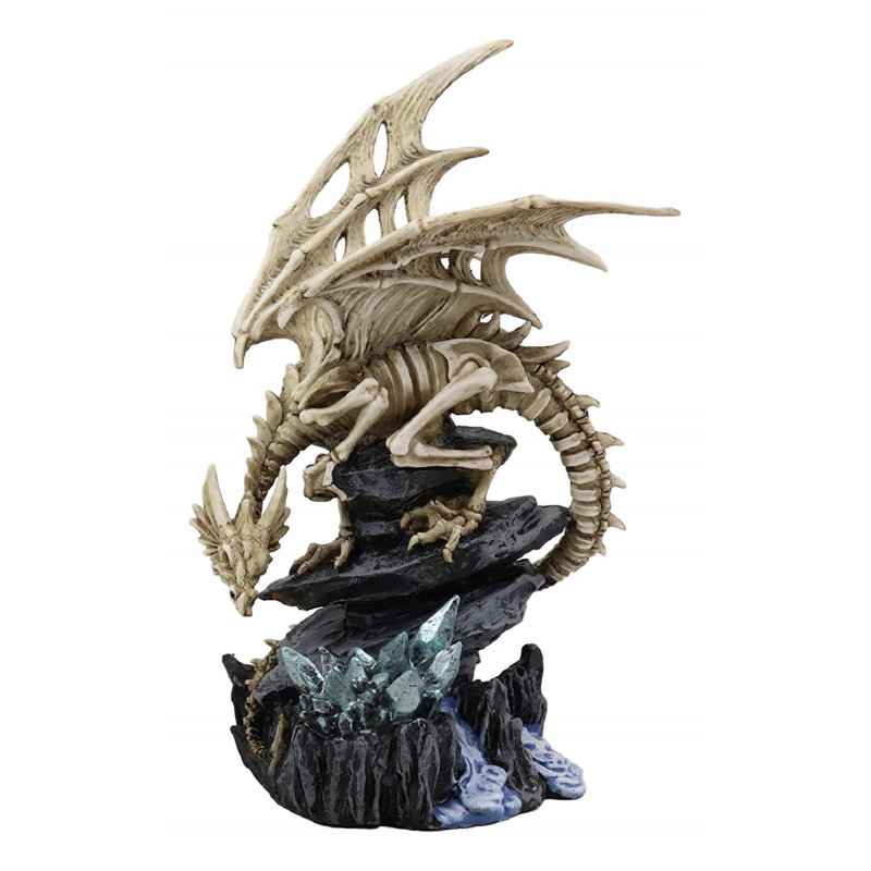 Cavern en cristal dragon s’asseoir sur cristal squelette Horance