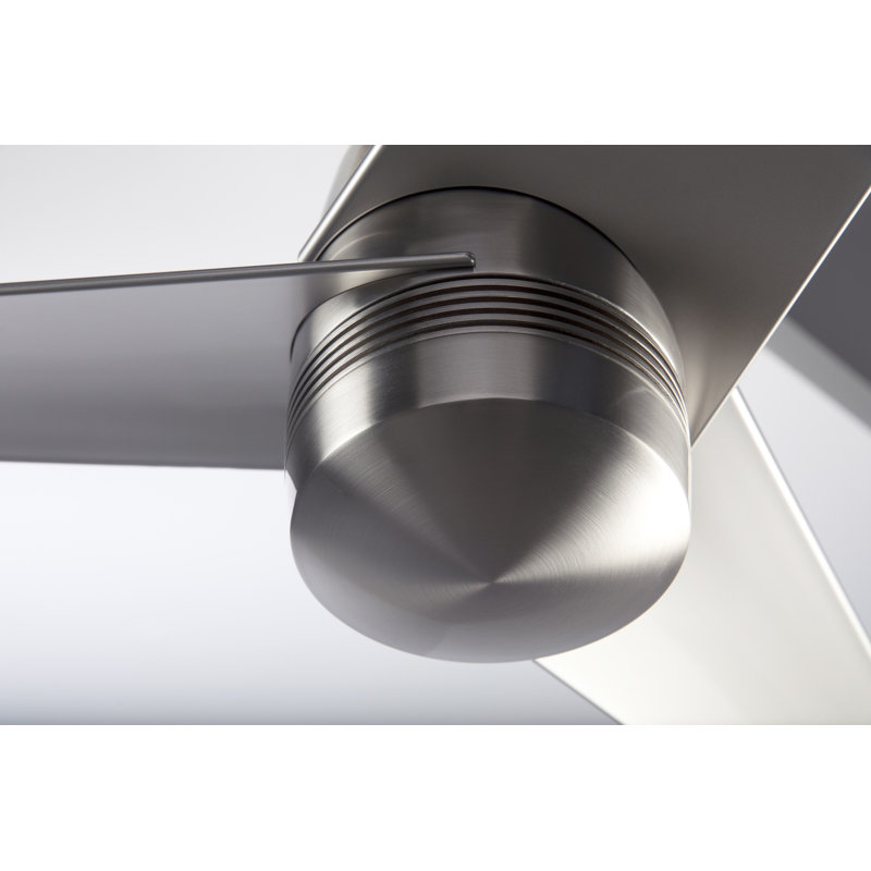 Velo LED Downrod Ceiling Fan, Nickel, Wall/Remote Combo Controls, Bright Nickel