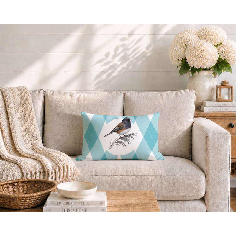Coussin intérieur / extérieur Junco, 20 po x 14 po, Sarcelle
