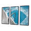 Glace et piscine bleue - ensemble d'art mural sur toile encadré paysage-690442150-690442170