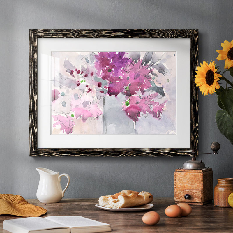 Cadre floral I, impression sur papier, Noir, H 22 po x l 32 po x P 1,5 po