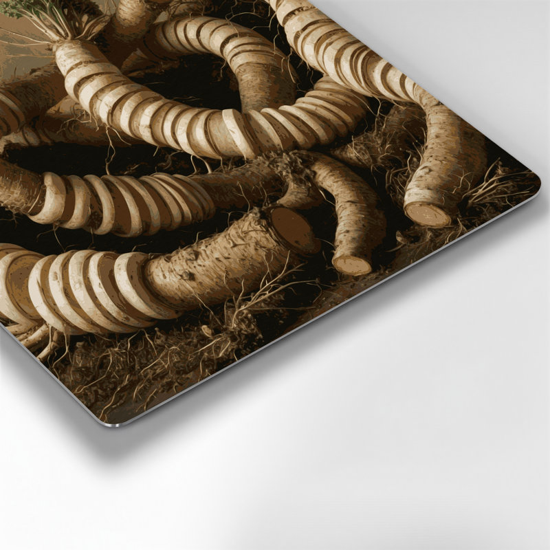 Vegetables Burdock Root Brown Metal Wall Art, 16" H x 16" W