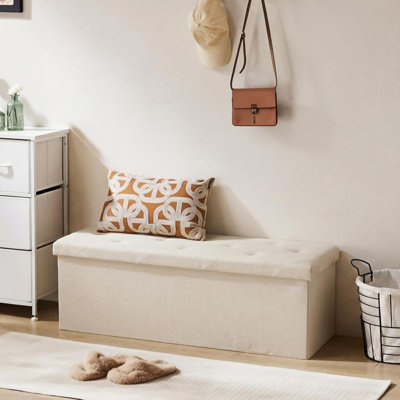 Banc de rangement avec repose-pieds 43 po