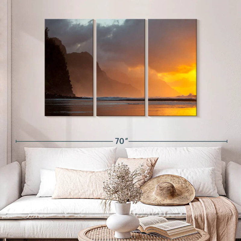 Coucher de soleil Gillard Na Pali, H 14 po x l 23 po