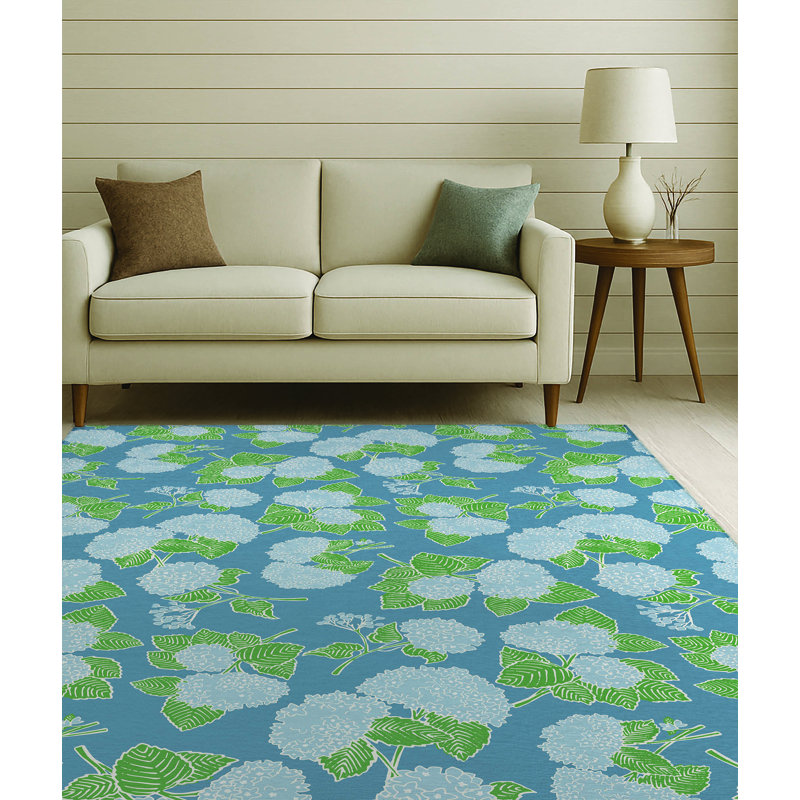 Hydrangea Low Pile Decorative Indoor Area Rug, Rectangle 2' x 3'