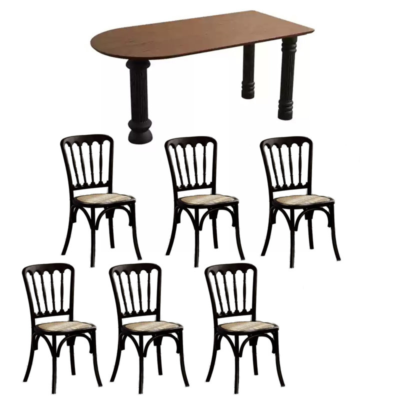 Ensembles de table de salle à manger créatifs rétro en bois massif., 7