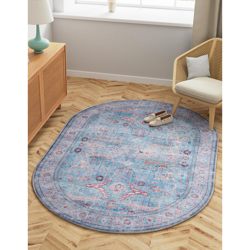 Tapis bleu Haight, Ovale 5 pi 3 po x 8 pi